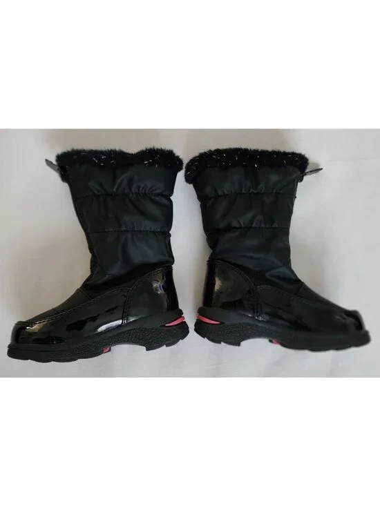 Totes Toddler Girls Floral Design Waterproof Snow Winter Boots Black Size 6M - Picture 6 of 11